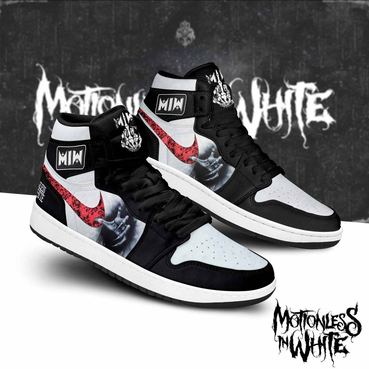 Ideafootwear Motionless in White AJ1 High Sneakers Shoes For Men And Women 2