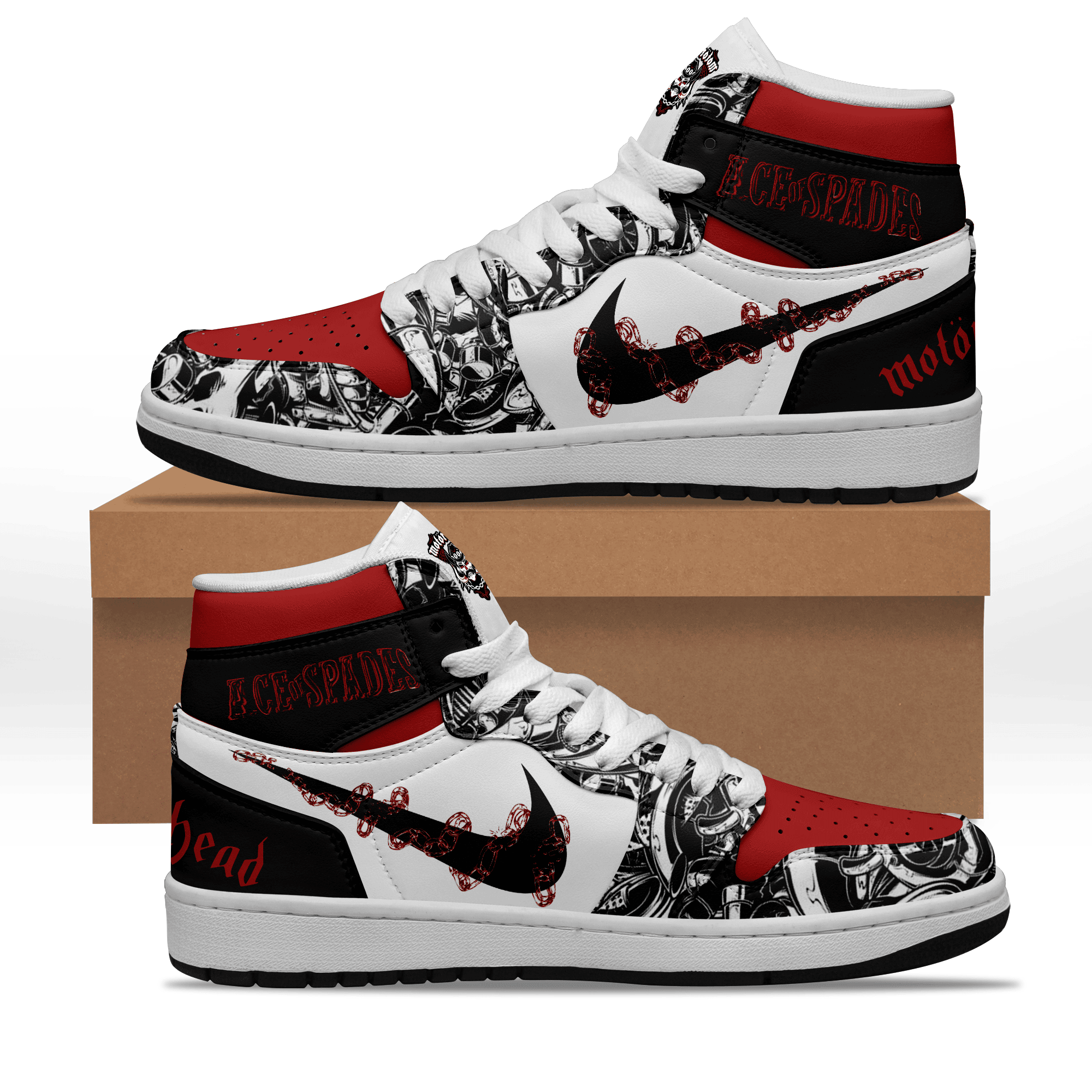 Ideafootwear Motorhead AJ1 High Sneakers Shoes For Men And Women 5