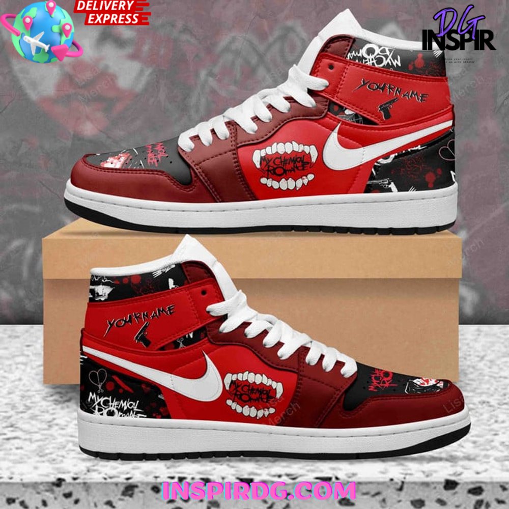 Ideafootwear My Chemical Romance AJ1 High Sneakers Shoes For Men And Women 1