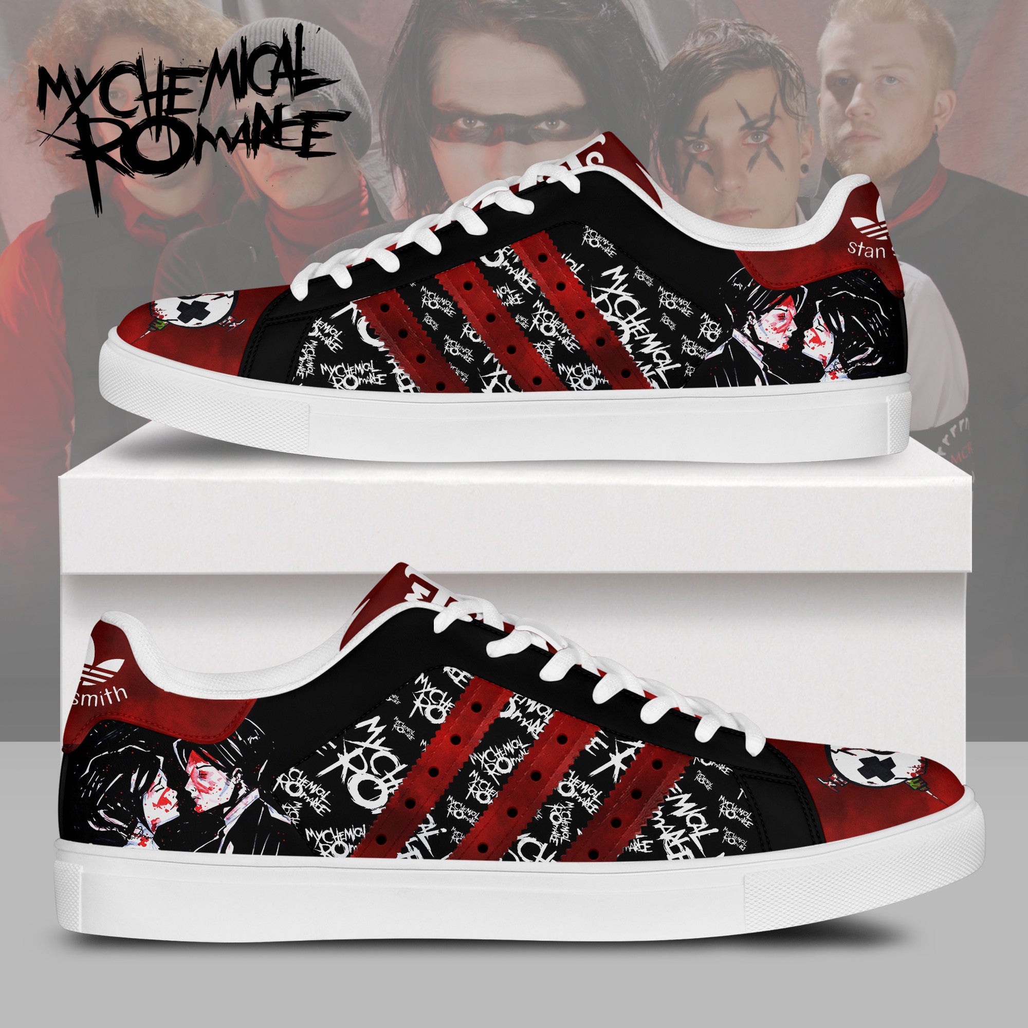Ideafootwear My Chemical Romance Skate Stan Shoes Sneakes For Men And Women 1