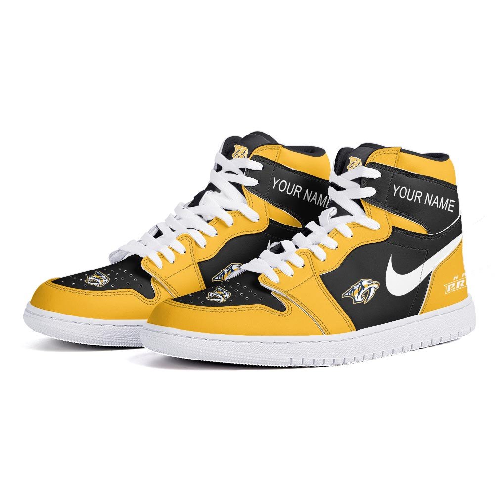 Ideafootwear Nashville Predators AJ1 High Sneakers Shoes For Men And Women 4