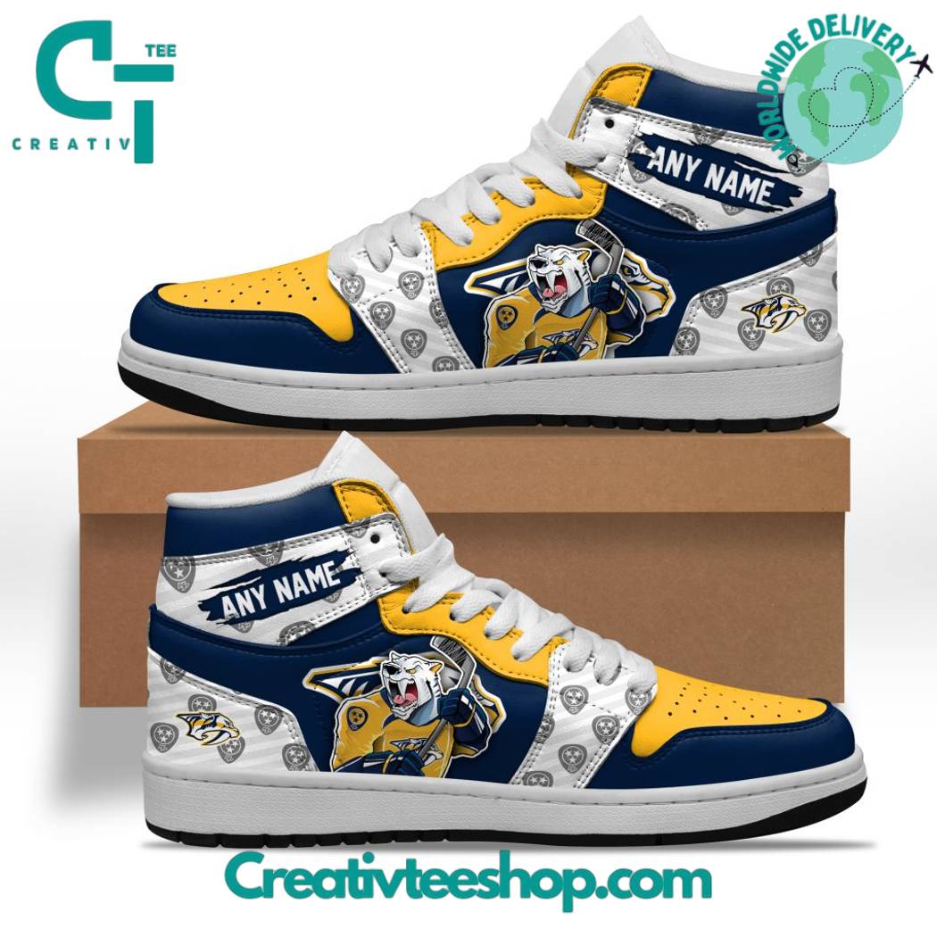 Ideafootwear Nashville Predators AJ1 High Sneakers Shoes For Men And Women 1