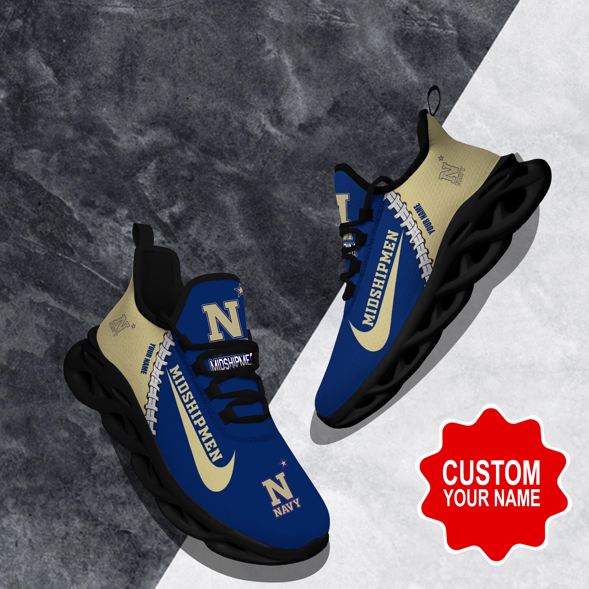 Ideafootwear Navy Midshipmen Max Soul Shoes Sneakers For Men And Women 1