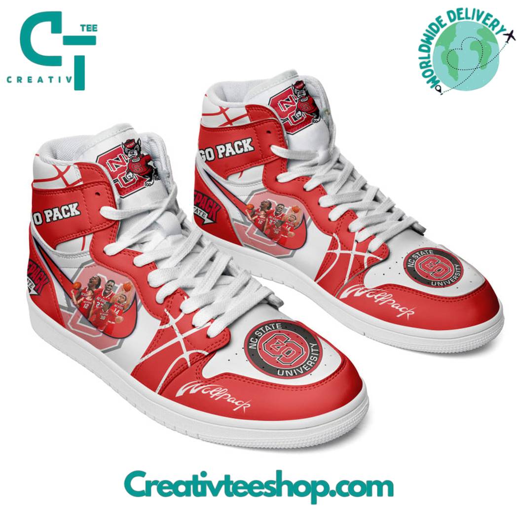 Ideafootwear NC State Wolfpack AJ1 High Sneakers Shoes For Men And Women 6