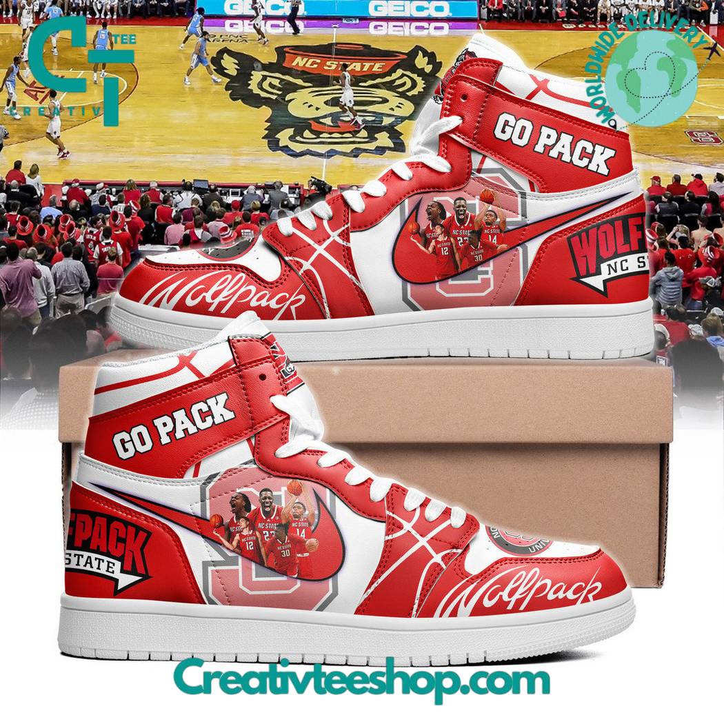 Ideafootwear NC State Wolfpack AJ1 High Sneakers Shoes For Men And Women 6