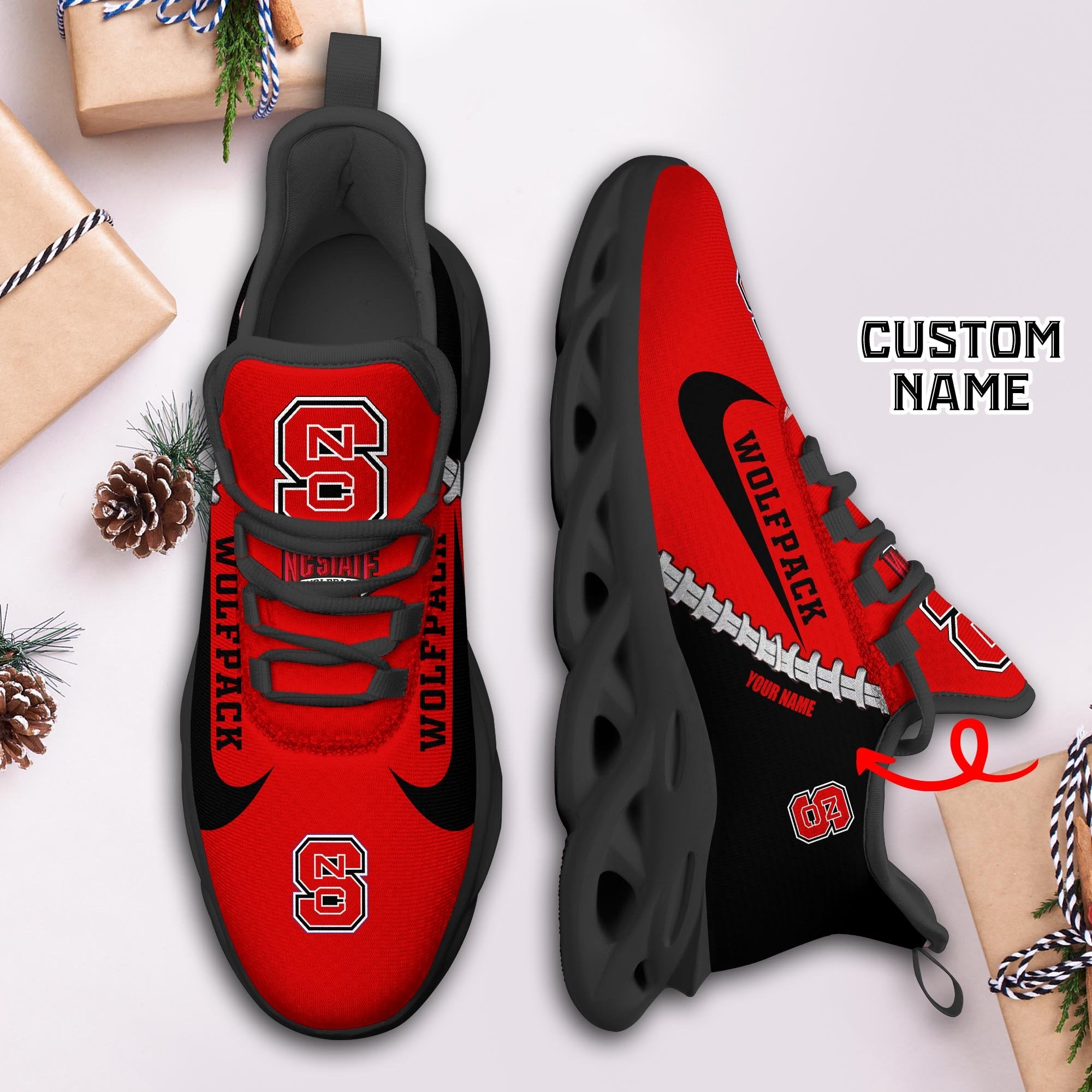 Ideafootwear NC State Wolfpack Max Soul Shoes Sneakers For Men And Women 2