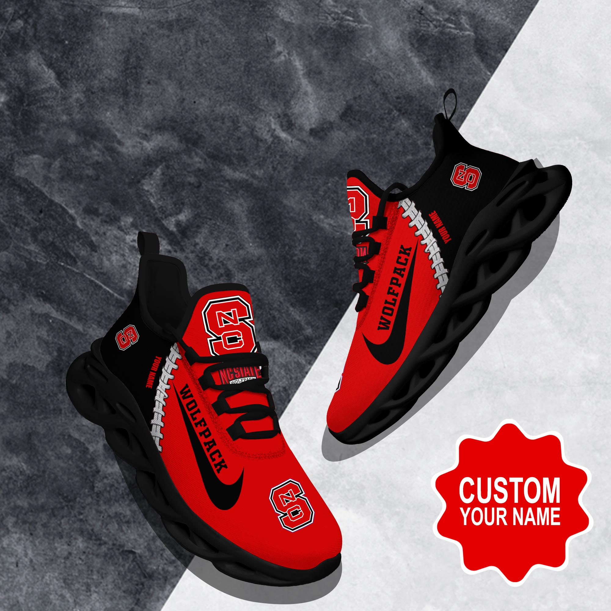 Ideafootwear NC State Wolfpack Max Soul Shoes Sneakers For Men And Women 2