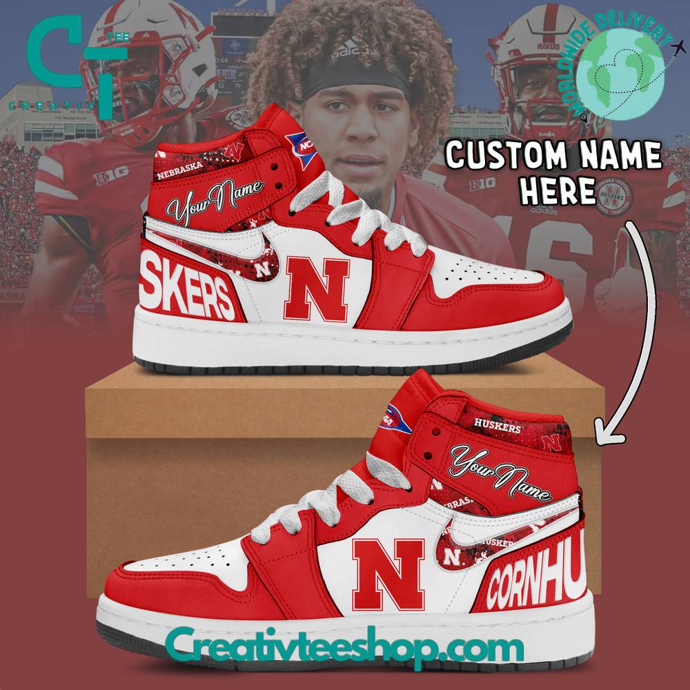Ideafootwear Nebraska Cornhuskers AJ1 High Sneakers Shoes For Men And Women 1