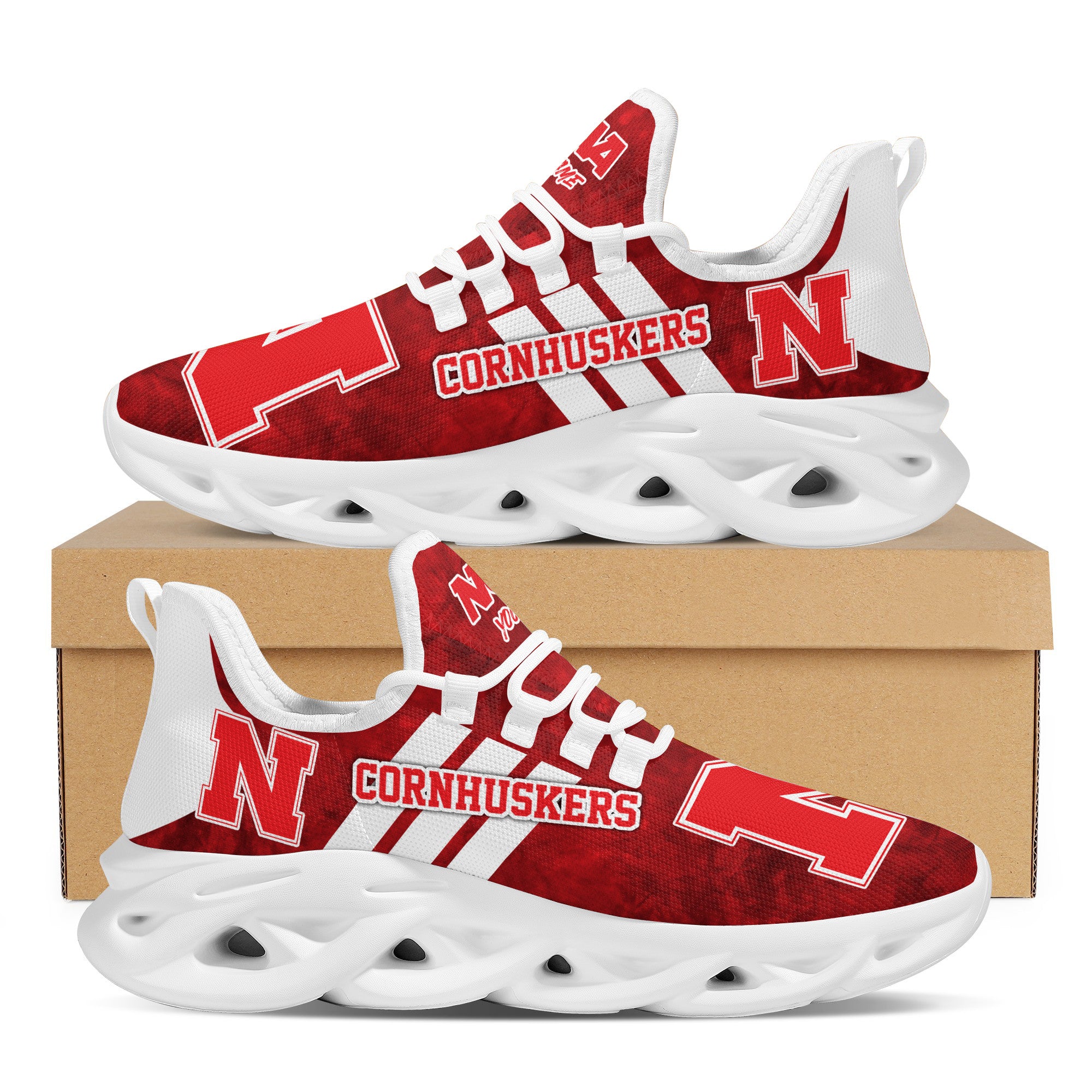 Ideafootwear Nebraska Cornhuskers Max Soul Shoes Sneakers For Men And Women 5