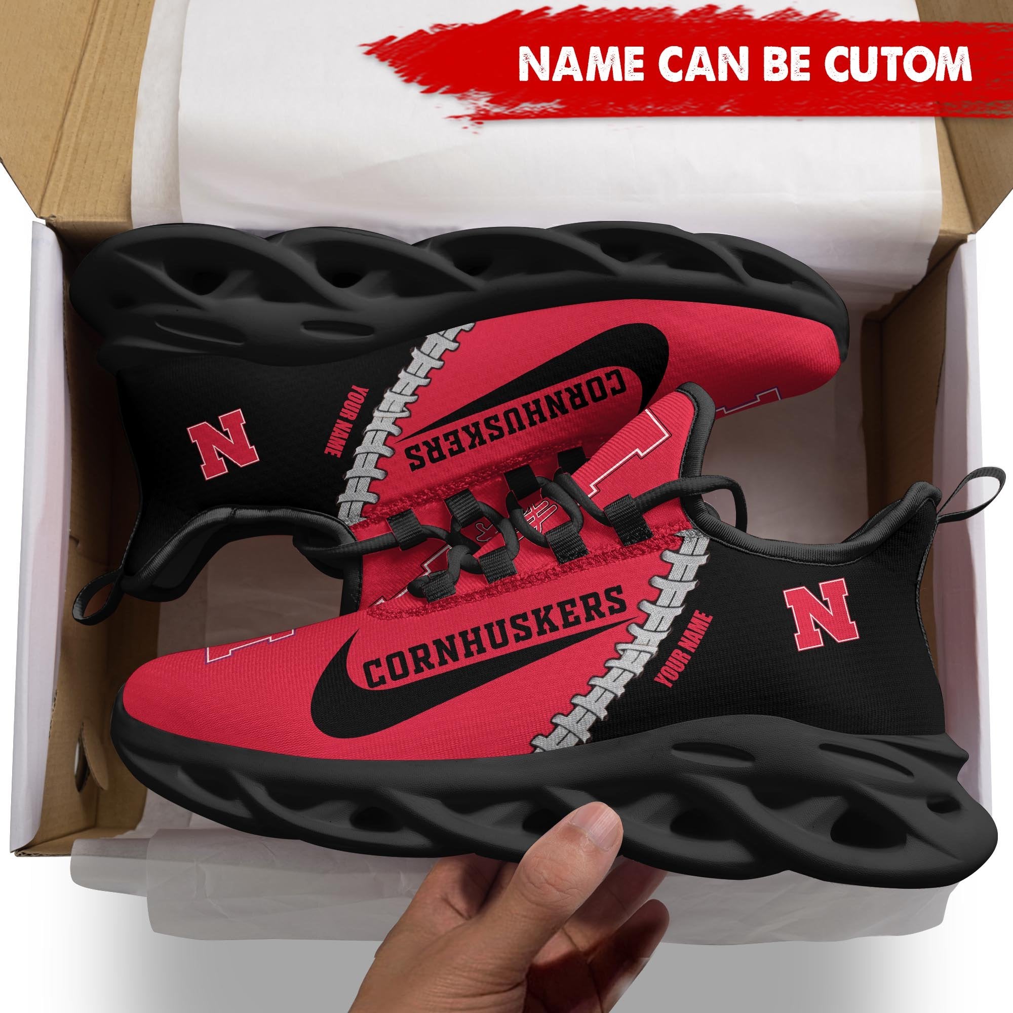 Ideafootwear Nebraska Cornhuskers Max Soul Shoes Sneakers For Men And Women 2
