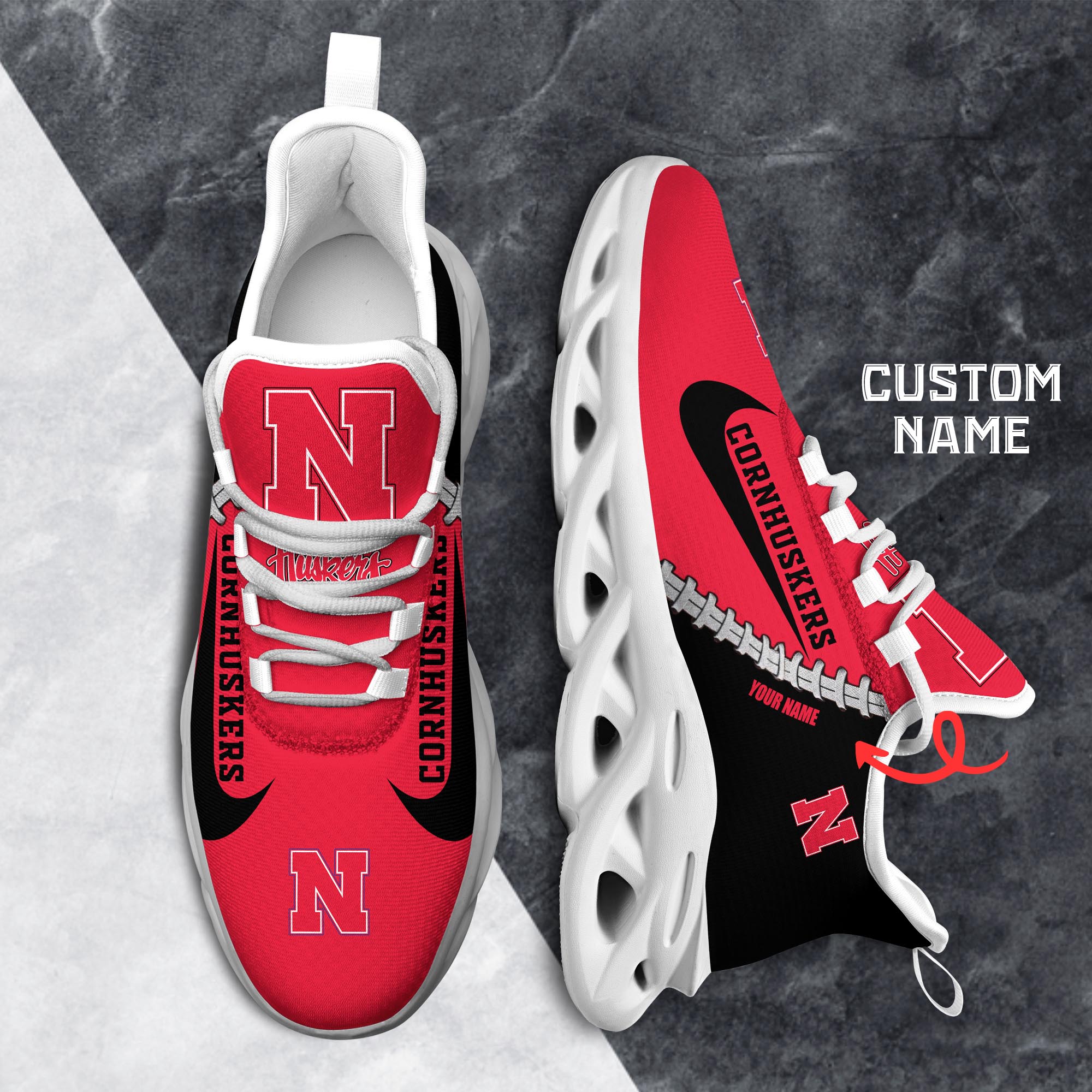 Ideafootwear Nebraska Cornhuskers Max Soul Shoes Sneakers For Men And Women 2