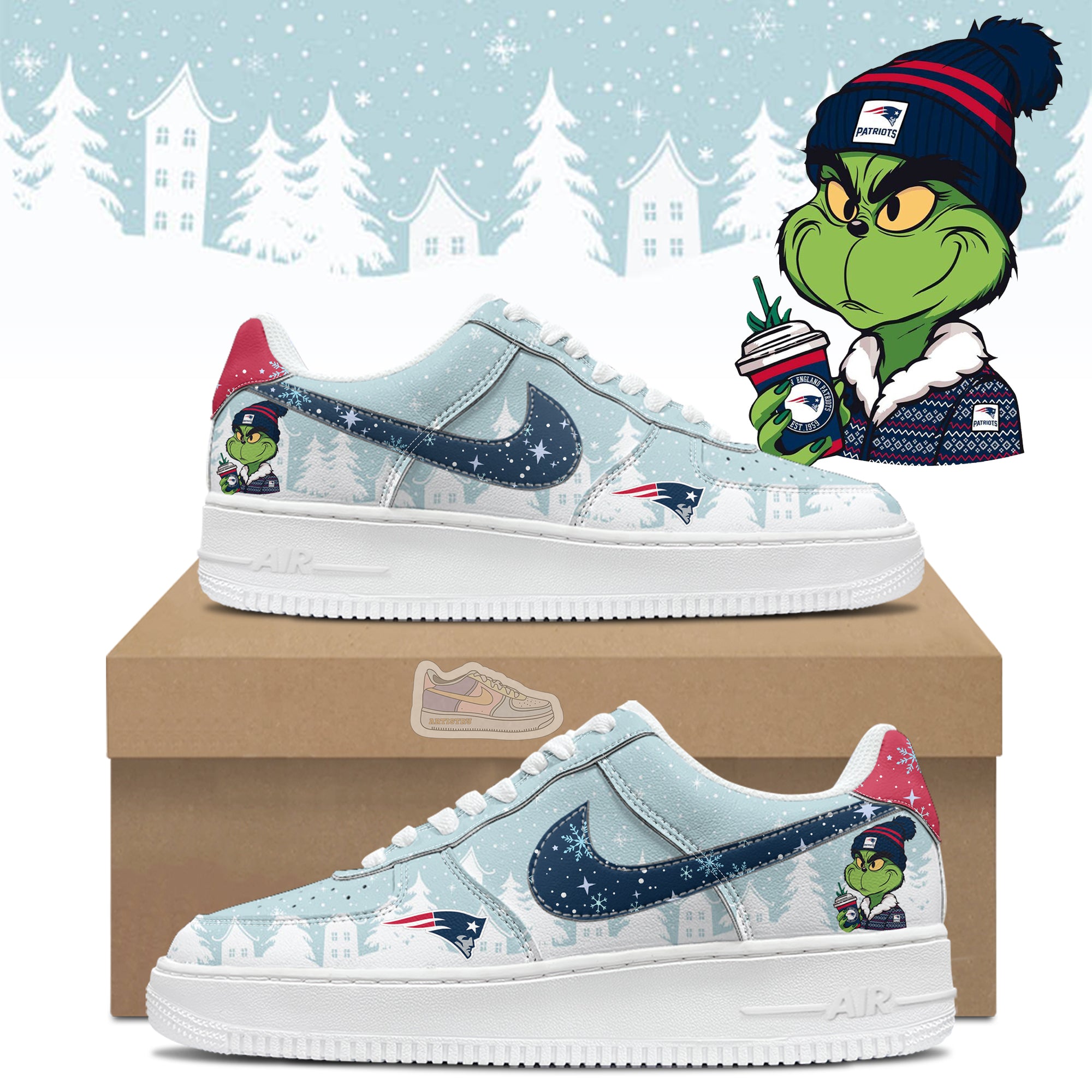 Ideafootwear New England Patriots Air Low-Top Sneakers Shoes For Men And Women 5