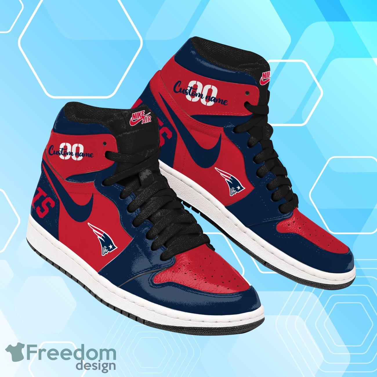Ideafootwear New England Patriots AJ1 High Sneakers Shoes For Men And Women 2