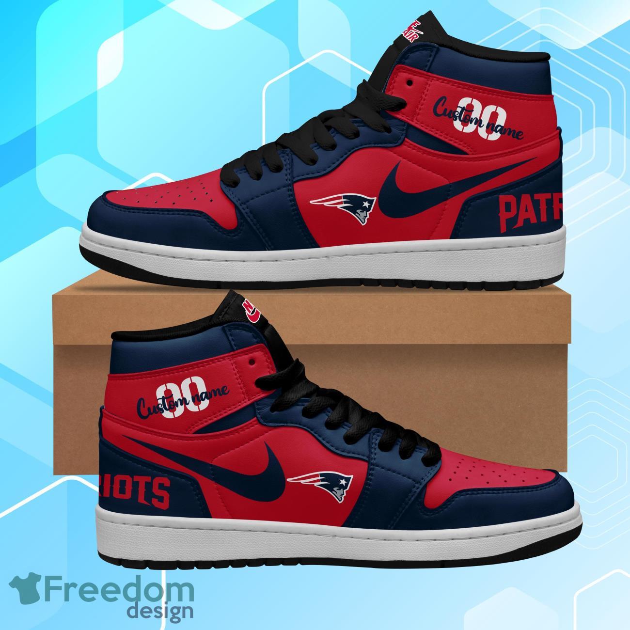 Ideafootwear New England Patriots AJ1 High Sneakers Shoes For Men And Women 2