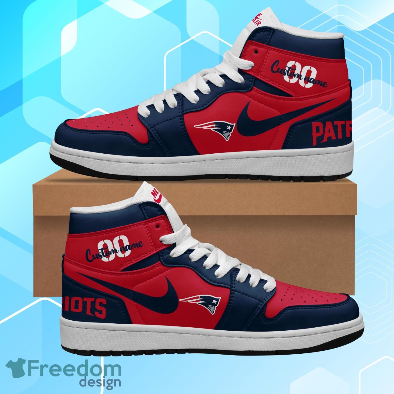 Ideafootwear New England Patriots AJ1 High Sneakers Shoes For Men And Women 1