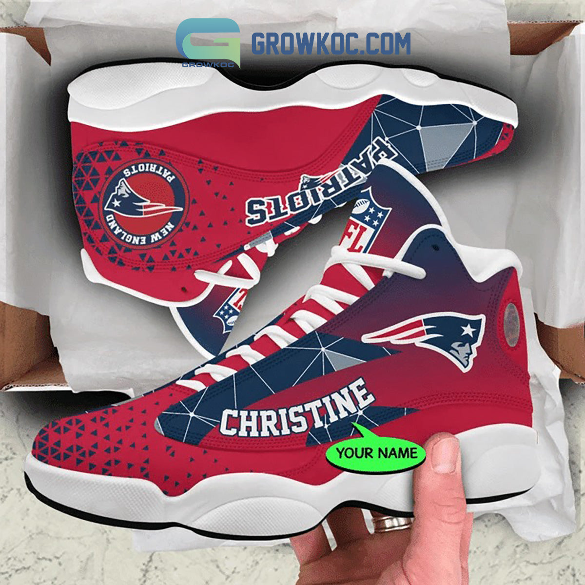 Ideafootwear New England Patriots AJ13 Sneakers Shoes For Men And Women 3