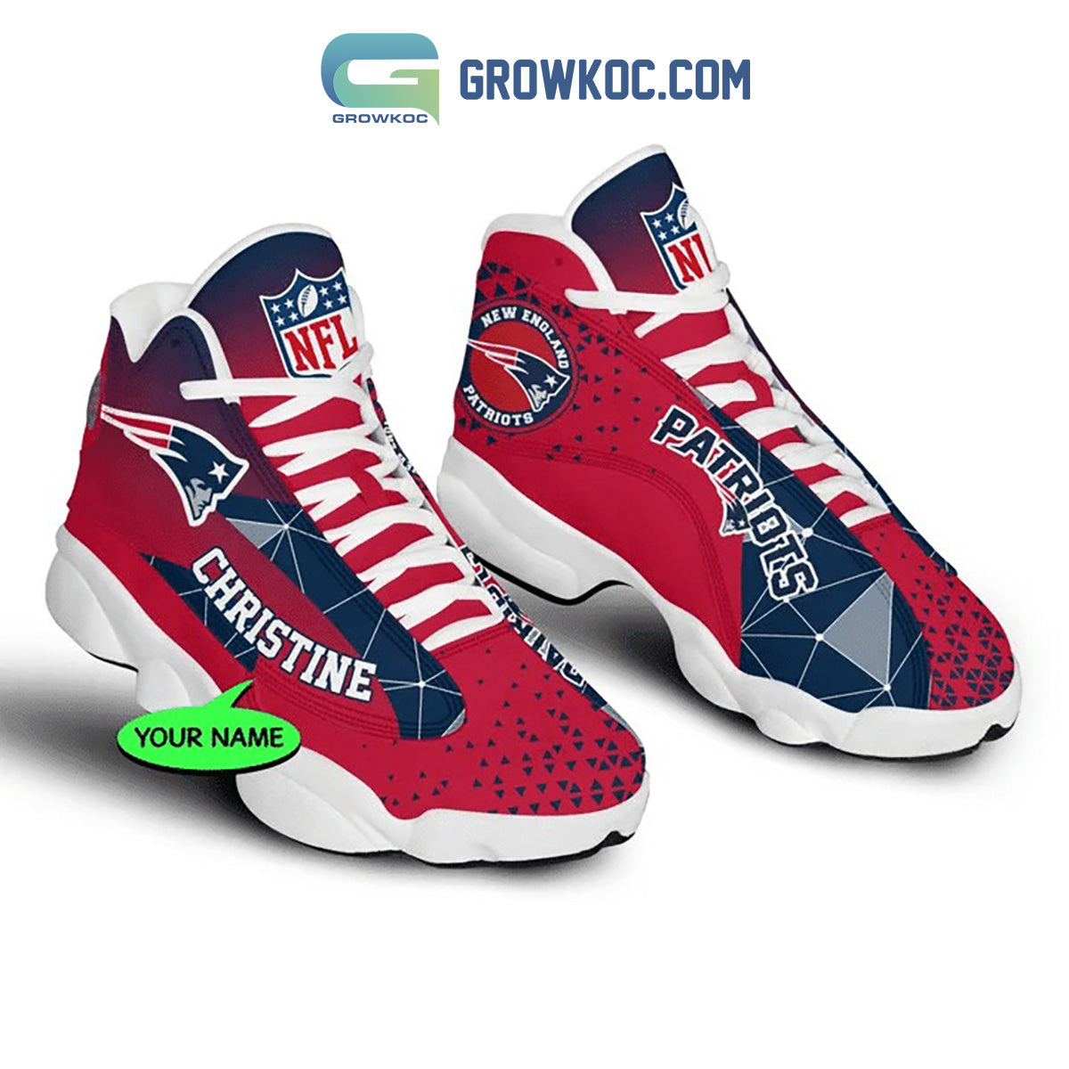 Ideafootwear New England Patriots AJ13 Sneakers Shoes For Men And Women 3