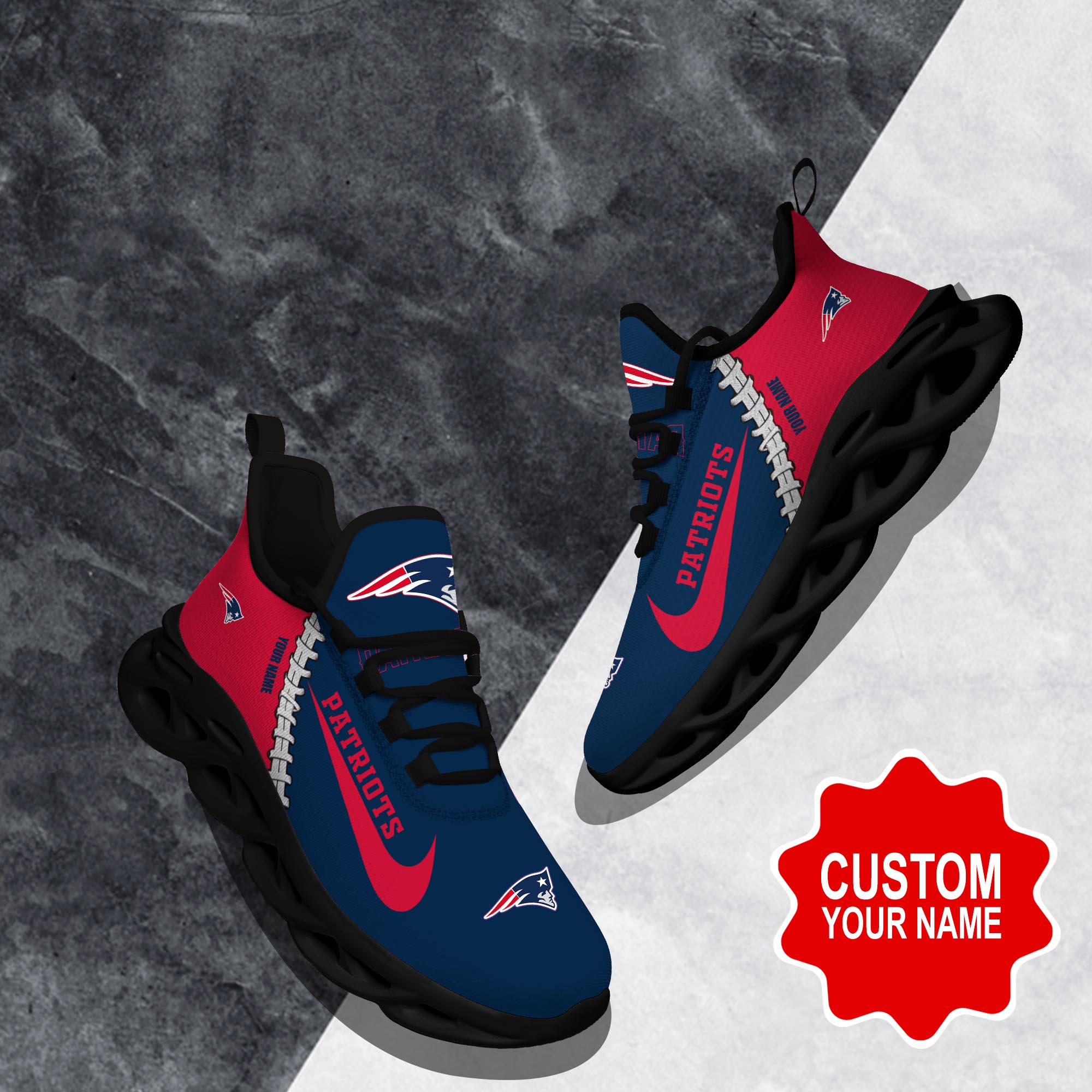 Ideafootwear New England Patriots Max Soul Shoes Sneakers For Men And Women 44