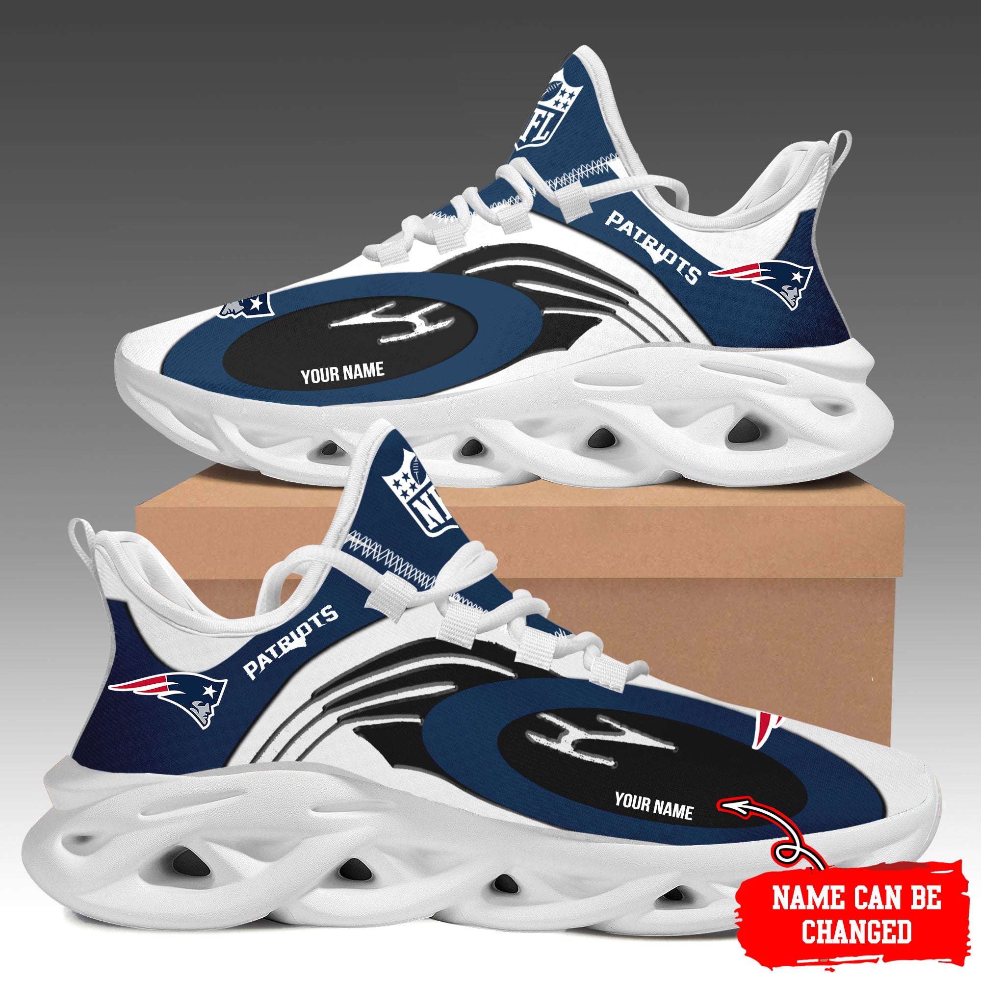 Ideafootwear New England Patriots Max Soul Shoes Sneakers For Men And Women 33