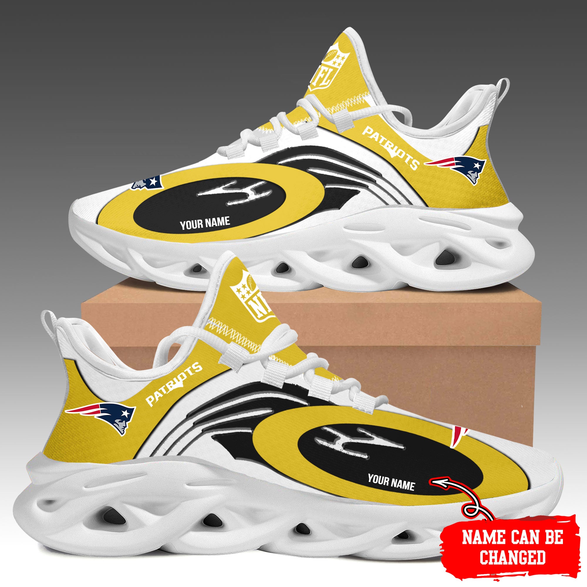 Ideafootwear New England Patriots Max Soul Shoes Sneakers For Men And Women 34