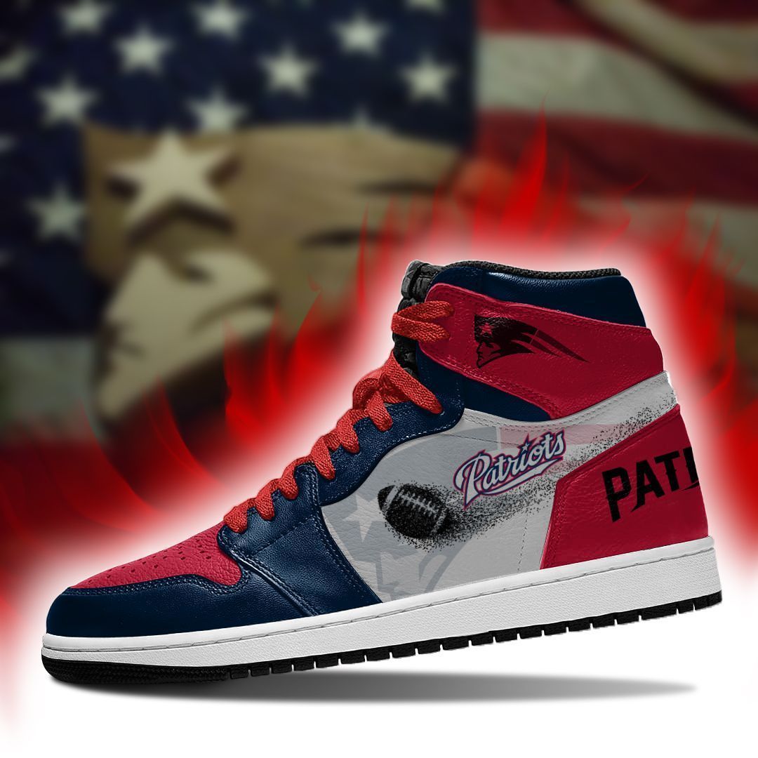 Ideafootwear New England Patriots NFL AJ1 High Sneakers Shoes For Men And Women 1