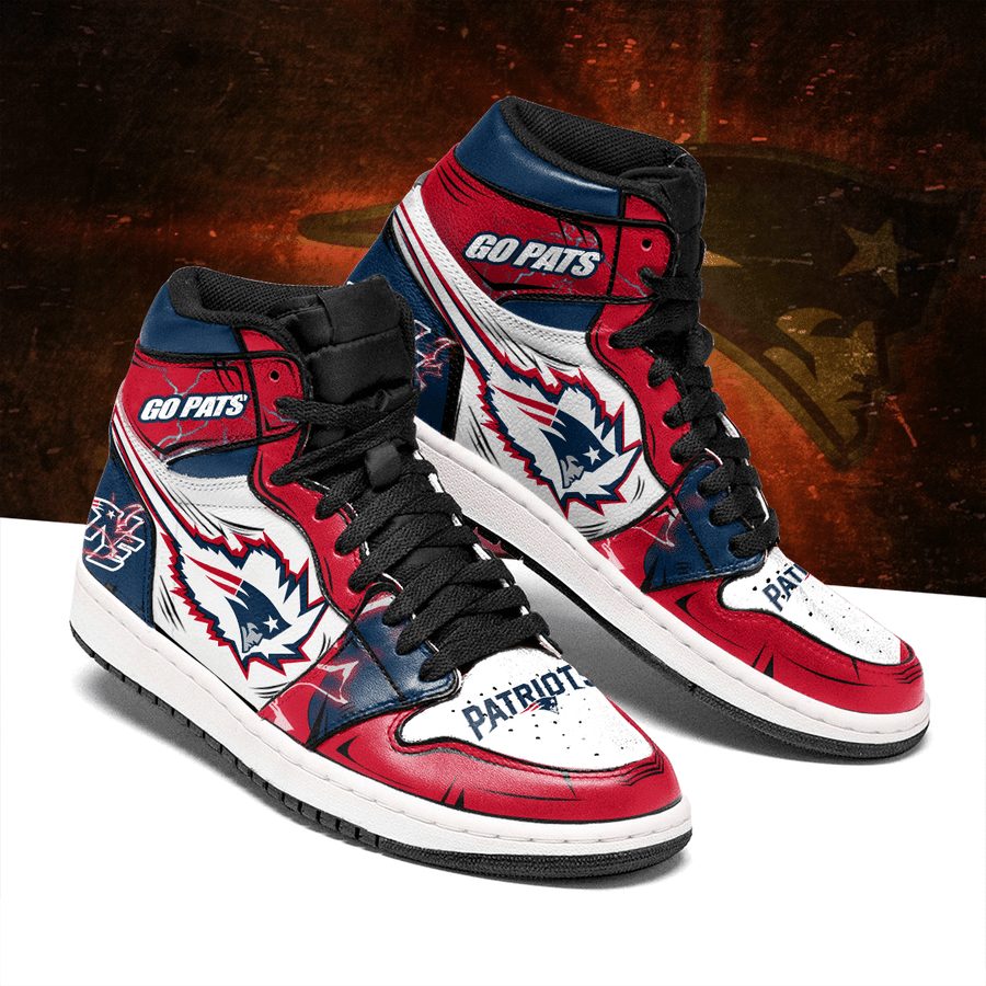 Ideafootwear New England Patriots NFL AJ1 High Sneakers Shoes For Men And Women 6