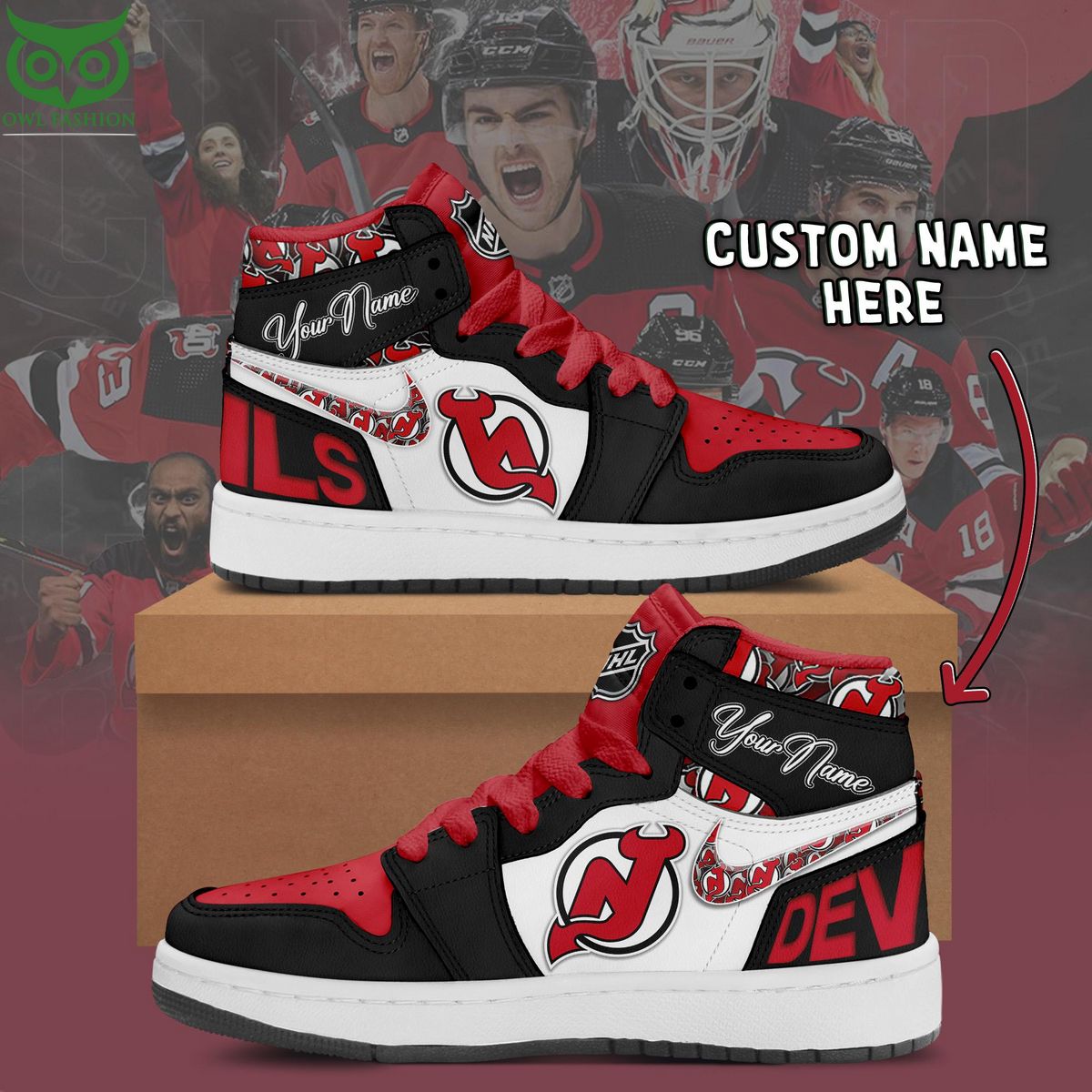 Ideafootwear New Jersey Devils AJ1 High Sneakers Shoes For Men And Women 7