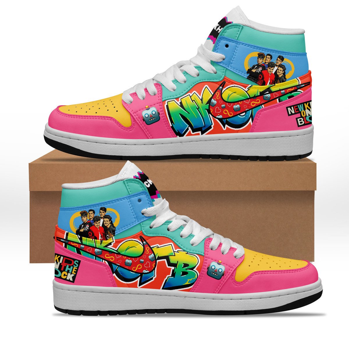 Ideafootwear New Kids On The Block AJ1 High Sneakers Shoes For Men And Women 5