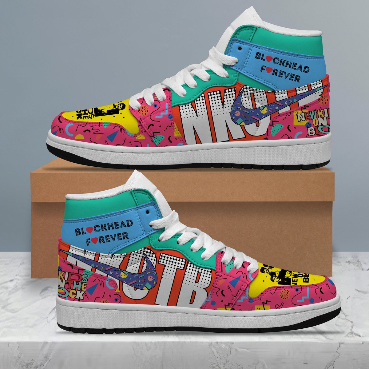 Ideafootwear New Kids On The Block AJ1 High Sneakers Shoes For Men And Women 4