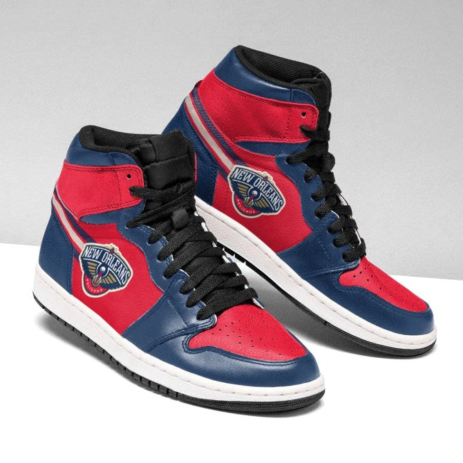Ideafootwear New Orleans Pelicans NBA AJ1 High Sneakers Shoes For Men And Women 5