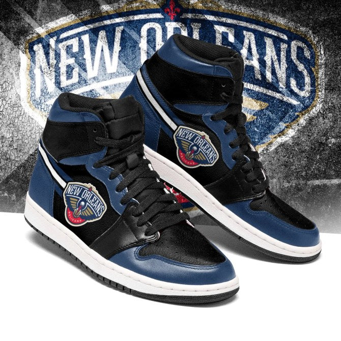 Ideafootwear New Orleans Pelicans NBA AJ1 High Sneakers Shoes For Men And Women 4