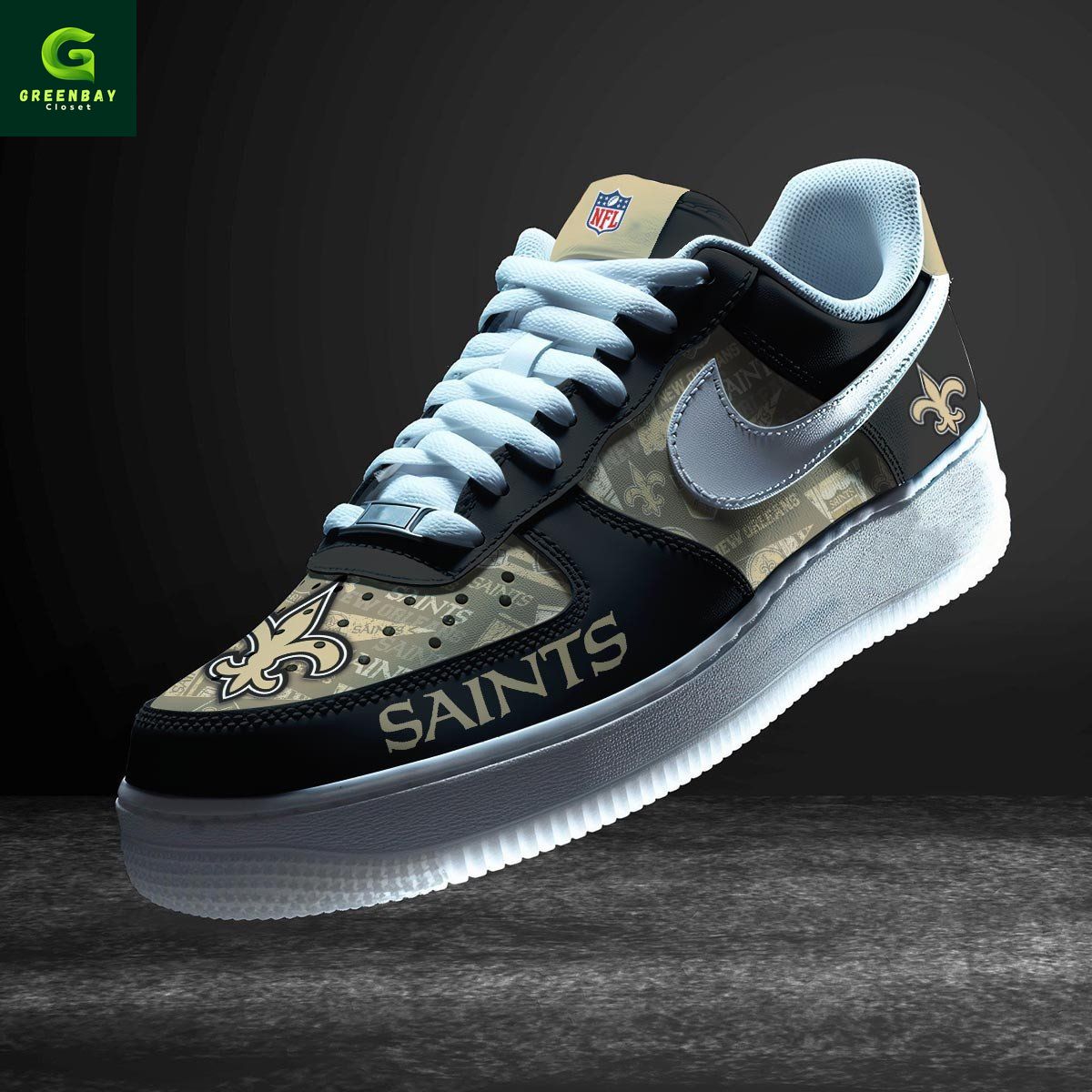 Ideafootwear New Orleans Saints Air Low-Top Sneakers Shoes For Men And Women 7