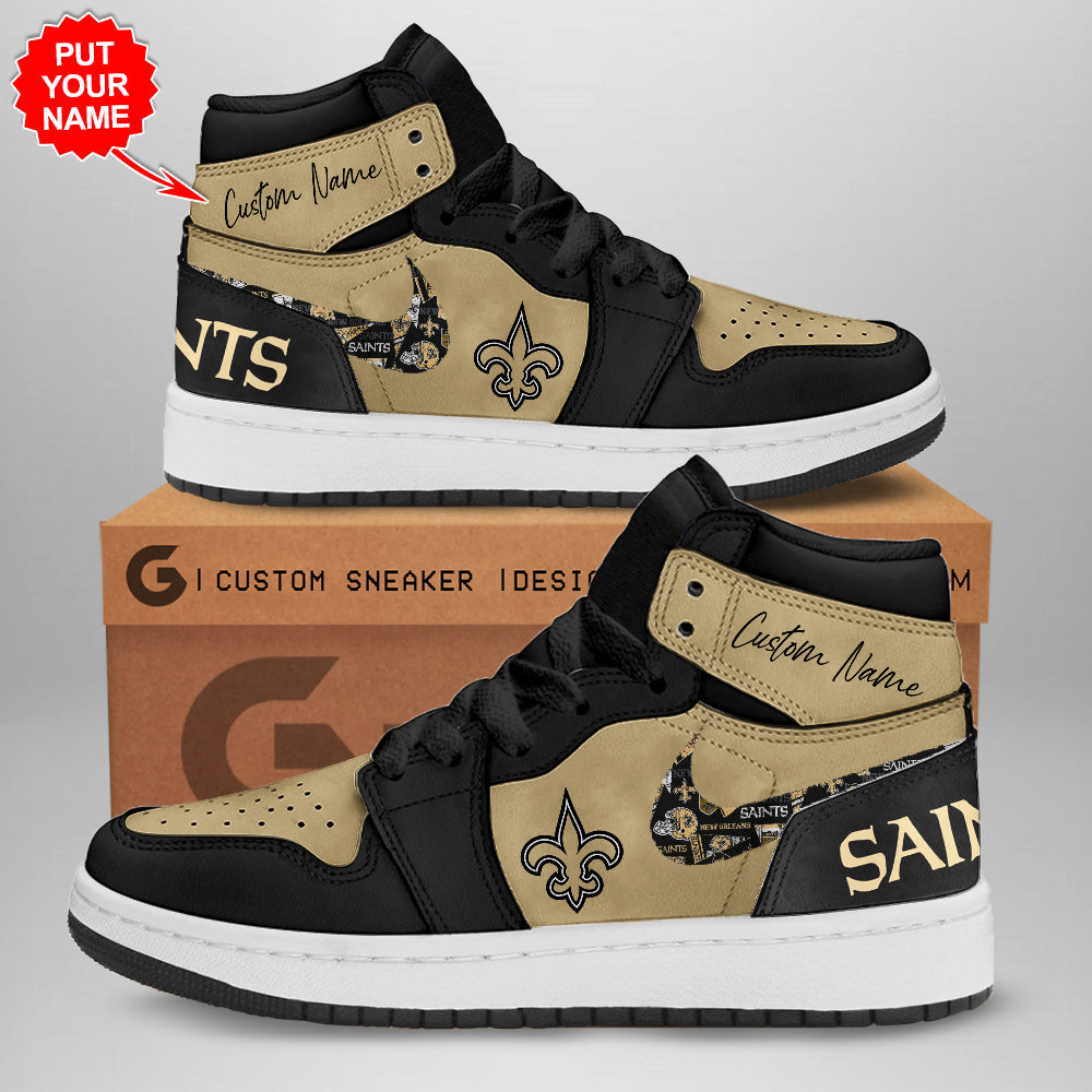 Ideafootwear New Orleans Saints AJ1 High Sneakers Shoes For Men And Women 8