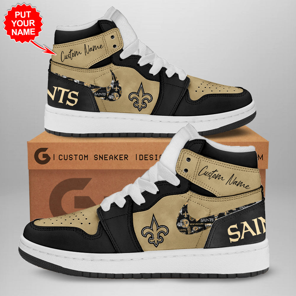 Ideafootwear New Orleans Saints AJ1 High Sneakers Shoes For Men And Women 7