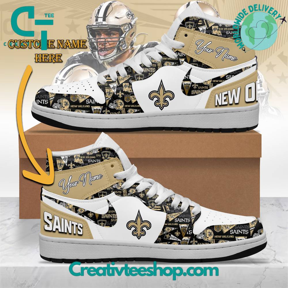 Ideafootwear New Orleans Saints AJ1 High Sneakers Shoes For Men And Women 9