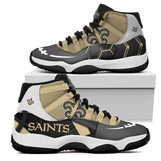 Ideafootwear New Orleans Saints AJ13 Sneakers Shoes For Men And Women 15
