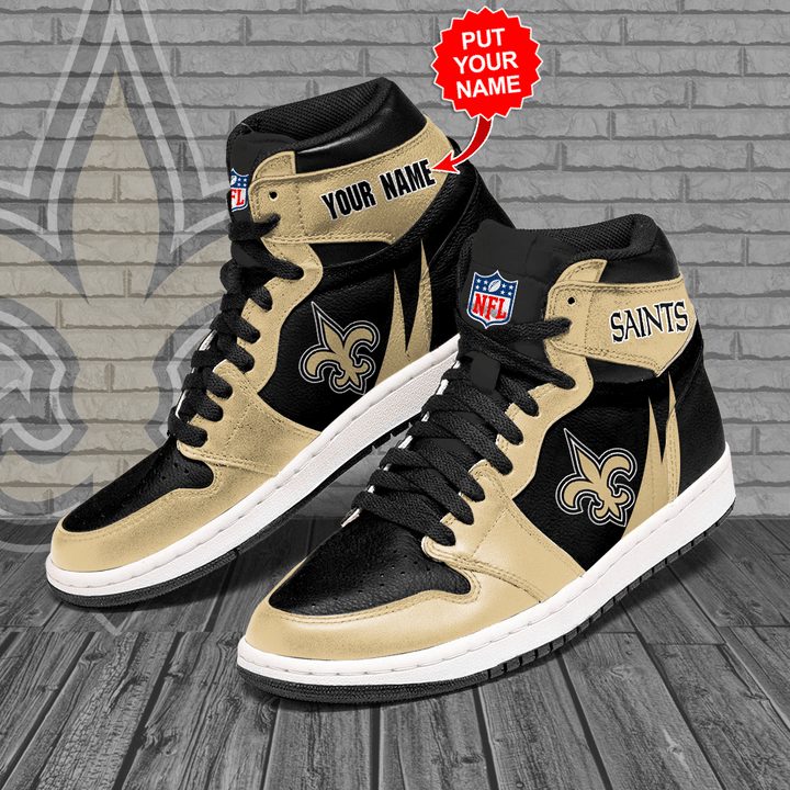 Ideafootwear New Orleans Saints NFL AJ1 High Sneakers Shoes For Men And Women 8
