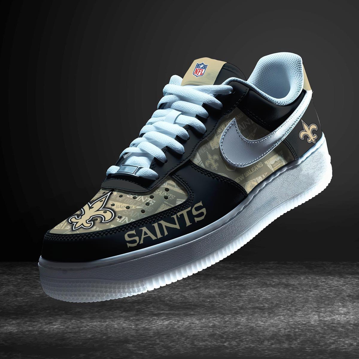 Ideafootwear New OrleansSaints Air Low-Top Sneakers Shoes For Men And Women 2
