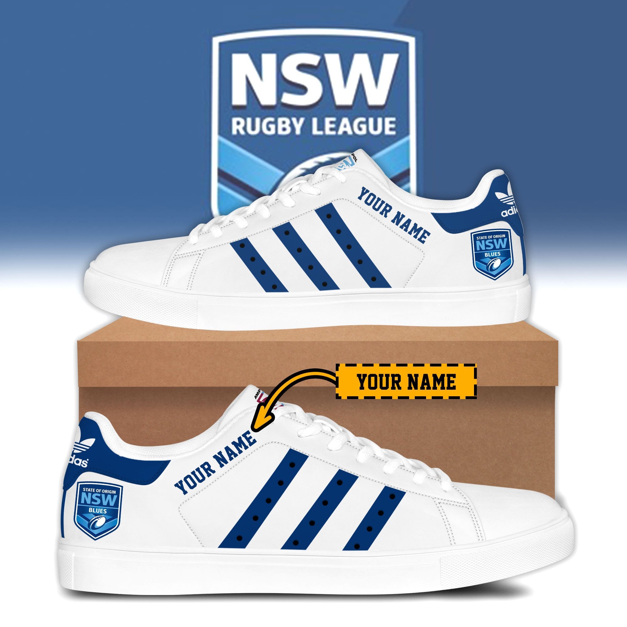 Ideafootwear New South Wales Blues Skate Stan Shoes Sneakes For Men And Women 1