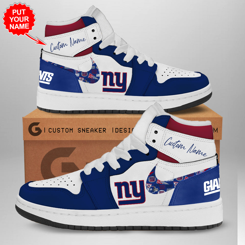 Ideafootwear New York Giants AJ1 High Sneakers Shoes For Men And Women 3