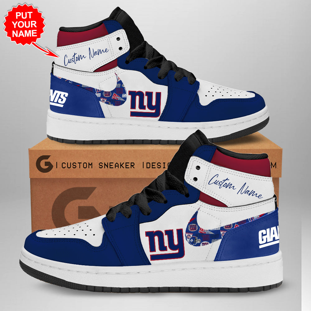 Ideafootwear New York Giants AJ1 High Sneakers Shoes For Men And Women 2