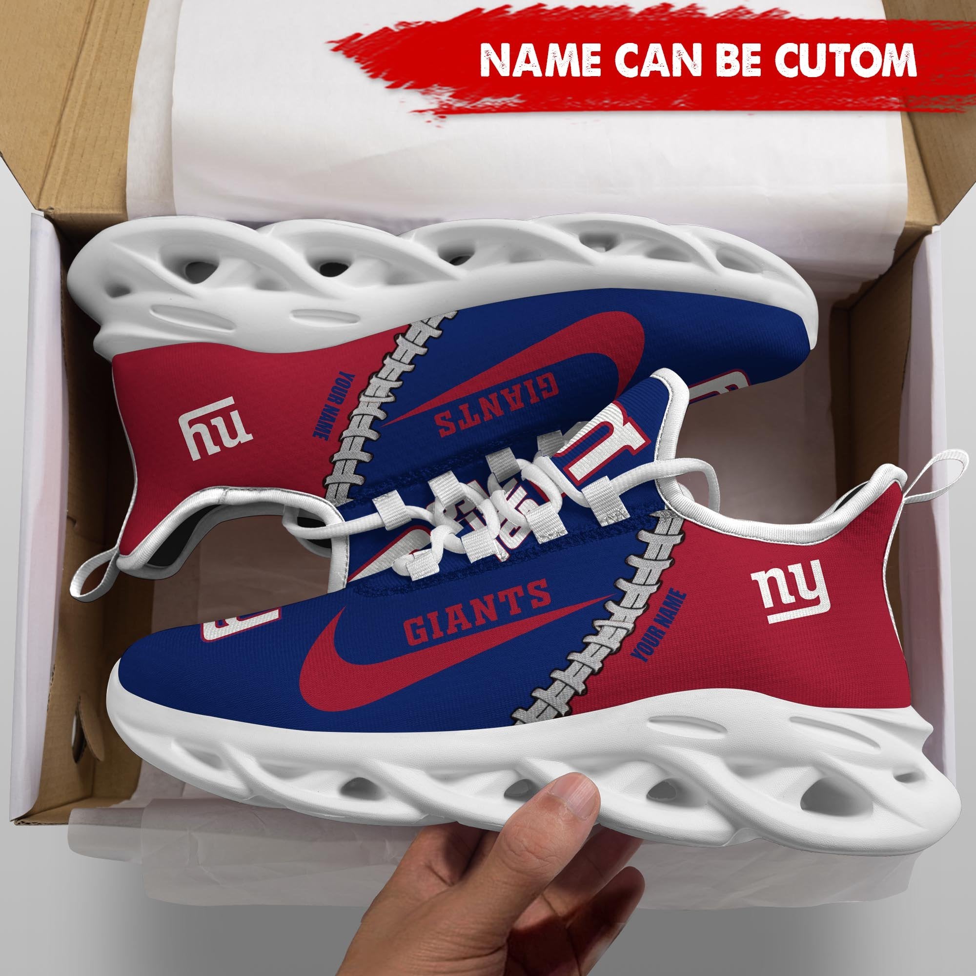 Ideafootwear New York Giants Max Soul Shoes Sneakers For Men And Women 19