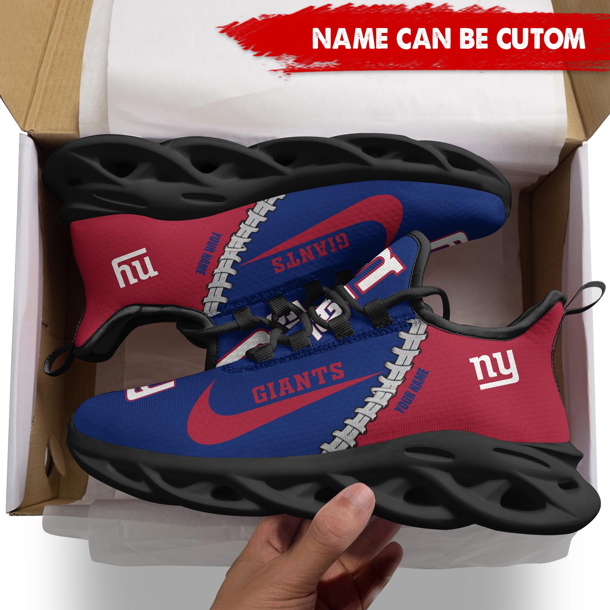 Ideafootwear New York Giants Max Soul Shoes Sneakers For Men And Women 19