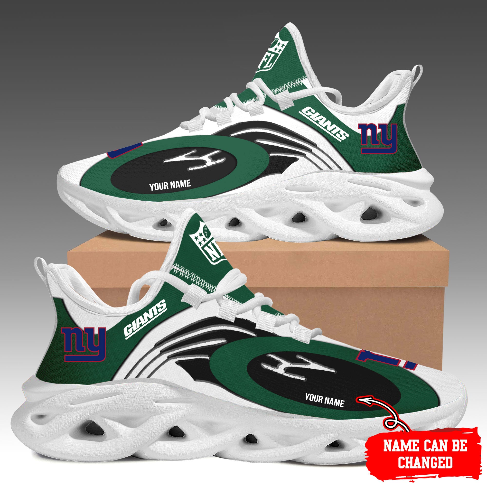 Ideafootwear New York Giants Max Soul Shoes Sneakers For Men And Women 12