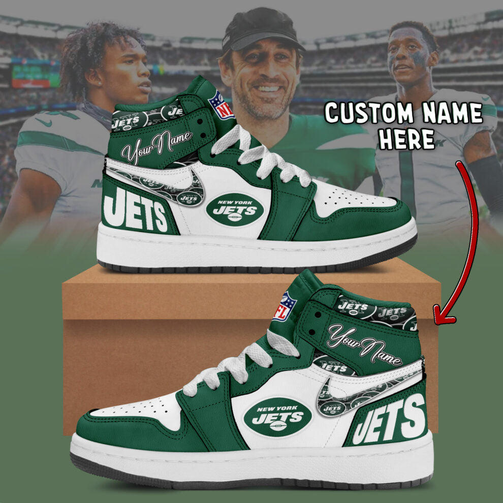 Ideafootwear New York Jets AJ1 High Sneakers Shoes For Men And Women 6