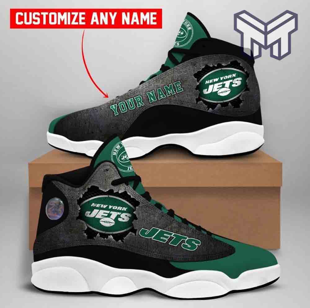 Ideafootwear New York Jets AJ13 Sneakers Shoes For Men And Women 5