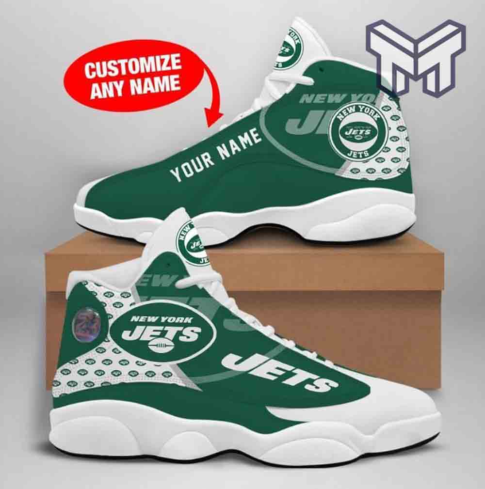 Ideafootwear New York Jets AJ13 Sneakers Shoes For Men And Women 6