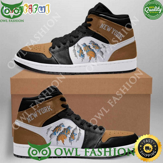 Ideafootwear New York Knicks AJ1 High Sneakers Shoes For Men And Women 5
