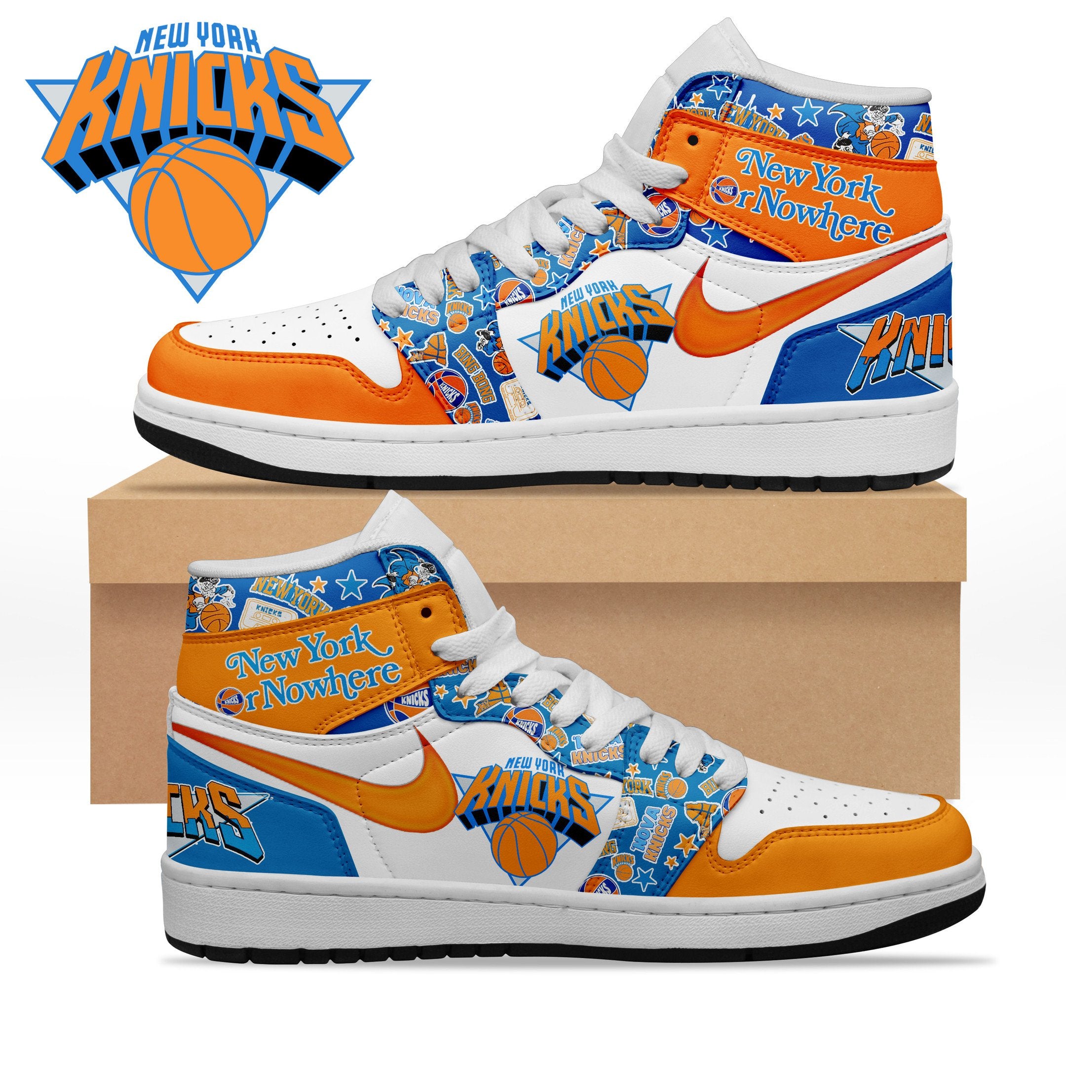 Ideafootwear New York Knicks AJ1 High Sneakers Shoes For Men And Women 6