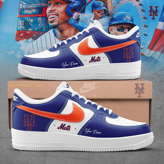 Ideafootwear New York Mets Air Low-Top Sneakers Shoes For Men And Women 1